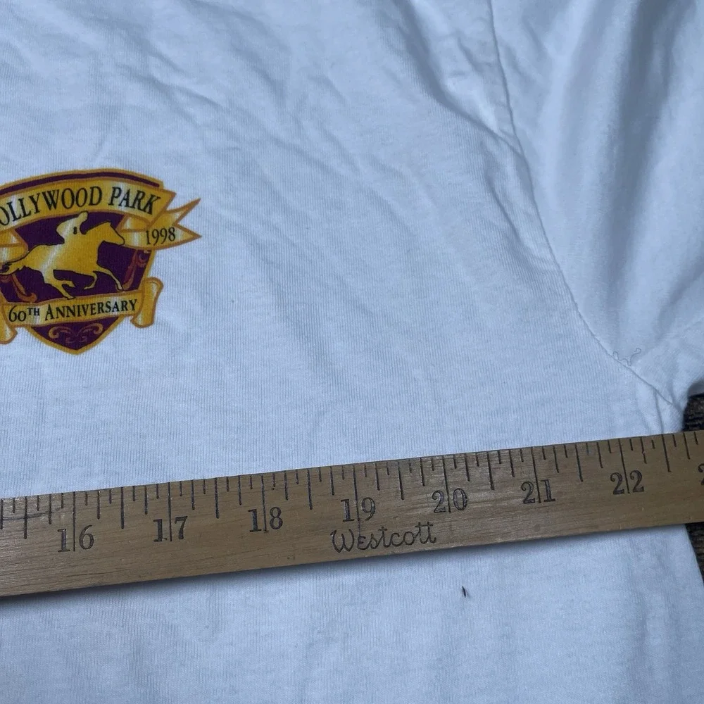 Hollywood Park 1998 VTG T Shirt Men's XL White 60th Anniversary Short Sleeve